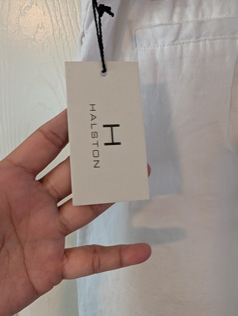 NWT - Medium Halston White Linen Wide Leg Dress Slacks JUHAL05 - Picture 6 of 7